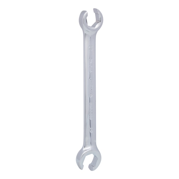 CHROMEplus Open double ring spanner, angled, 17x19mm - CHROMEplus open double ring spanner