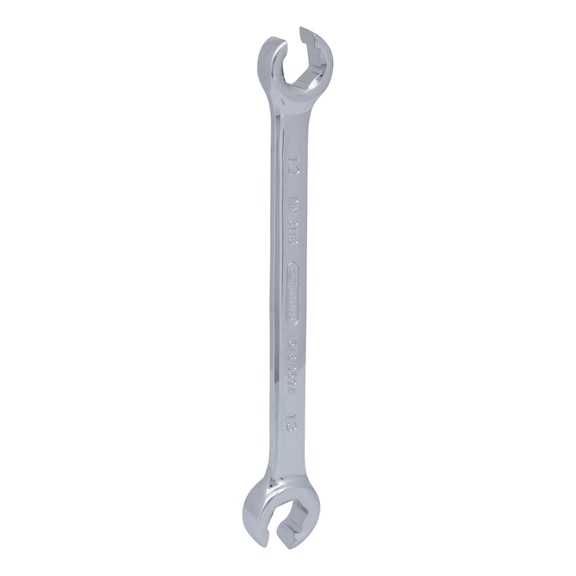 CHROMEplus Open double ring spanner, angled, 12x13mm - CHROMEplus open double ring spanner
