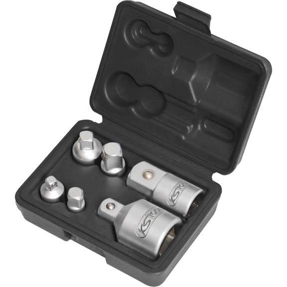 Enlargement and reduction adapter set, 6-piece - Socket wrench (set)