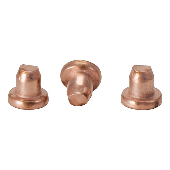 Rivets 3x4.5 mm copper-plated, pack of 100 - Bodywork component (motor vehicle, other)