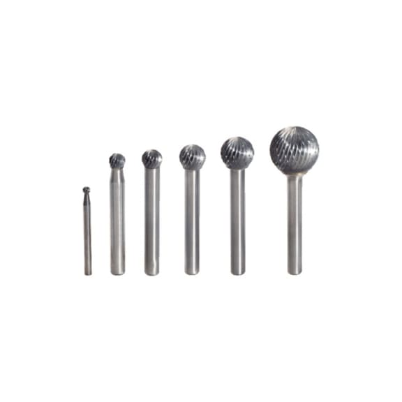 HM ball burr, shape D, 6 mm - HM ball end mill