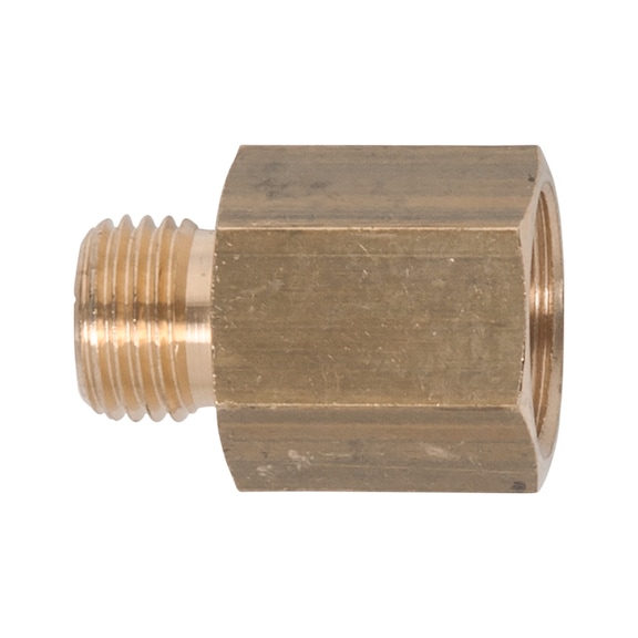 Brass reducing nipple, G1/4 inch male x G3/8 inch female - Plug nipple (compressed air tool accessory)
