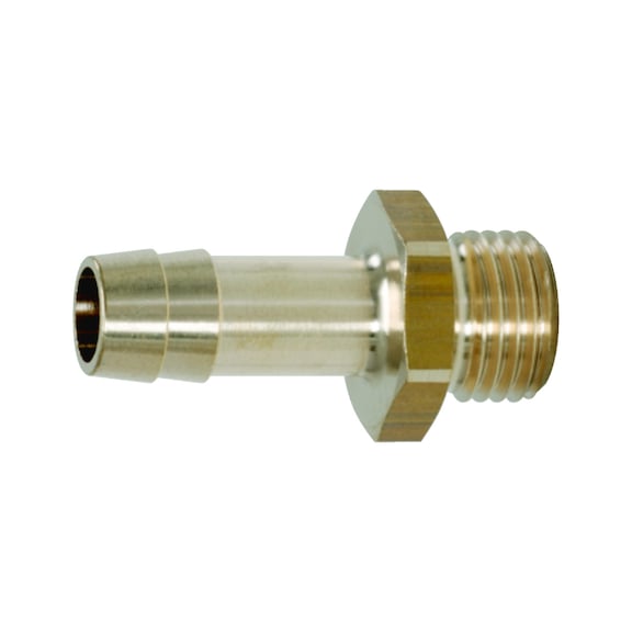 Brass hose nozzles with external thread, 45 degrees, G3/8 inch AGx9mm - Brass hose nozzles with external thread