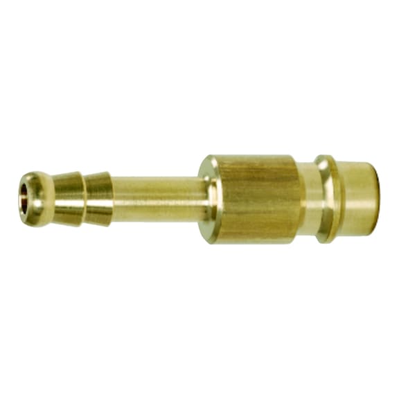 Brass plug nipple with hose nozzle, D: 13 mm - Plug nipple (compressed air tool accessory)