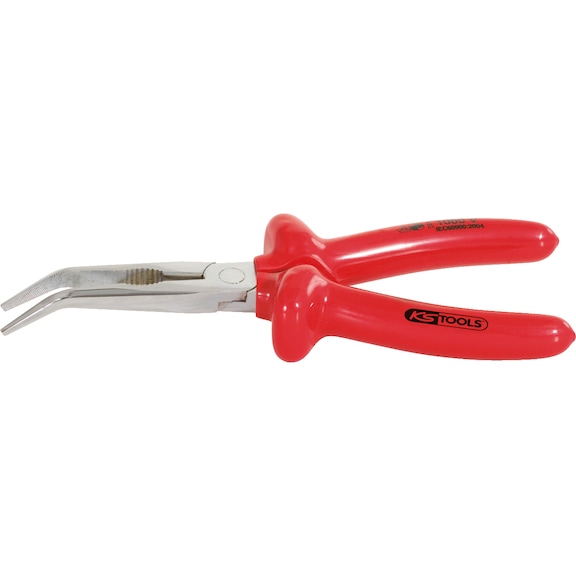 1000V flat round nose pliers, curved, 160 mm - Flat round pliers