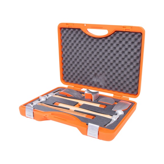 Aluminium body panel dent removal set, 7 pieces - Hammer, dent removal tool (parts)