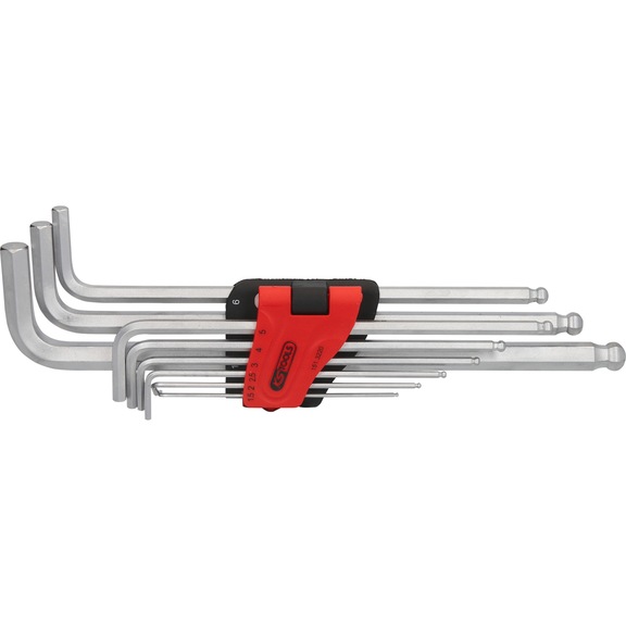 Ball-head hexagon socket angle pin wrench set, XL, 9-piece - Socket wrench (set)