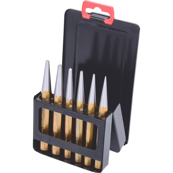 Drive-through set, 6-piece in metal folding case - Drive-through tool