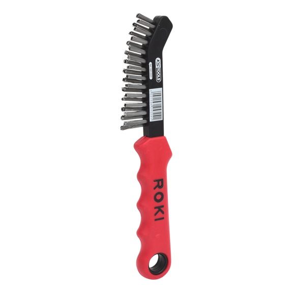 KS TOOLS Steel wire brake caliper wire brush, 2 rows, pointed, on hanger - Brushes