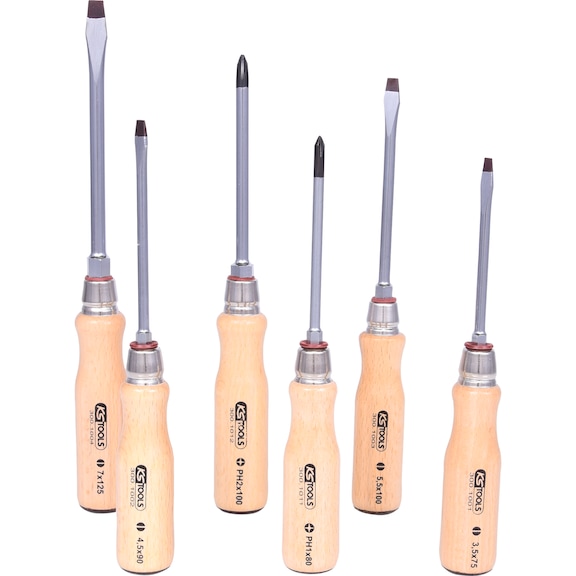 ERGOTORQUE WOOD screwdriver set, 6-piece - ERGOTORQUE WOOD Screwdriver Set