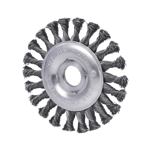 Steel wire round brush 0.5 mm, D: 125 mm - Wire brush