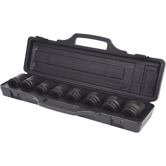 3/4 inch hexagon power socket set, 8-piece short, 24-38 mm - 3/4 inch hex power socket set