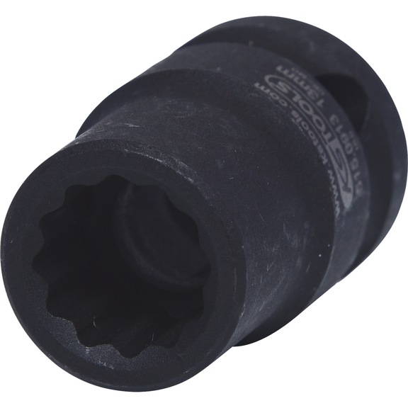 1/2 inch 12-point power socket, short, 13 mm on hanger - 1/2 inch 12-point heavy-duty socket