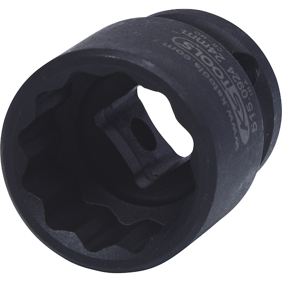 1/2 inch 12-point power socket, short, 24 mm - 1/2 inch 12-point heavy-duty socket