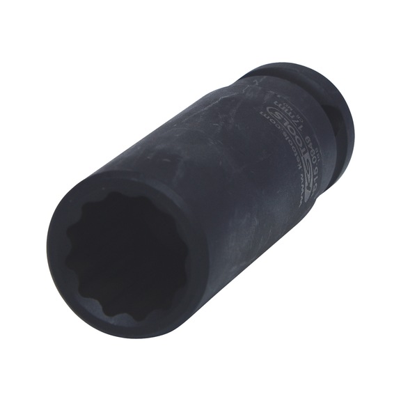 1/2 inch 12-point power socket, long, 17 mm - 1/2 inch 12-point heavy-duty socket