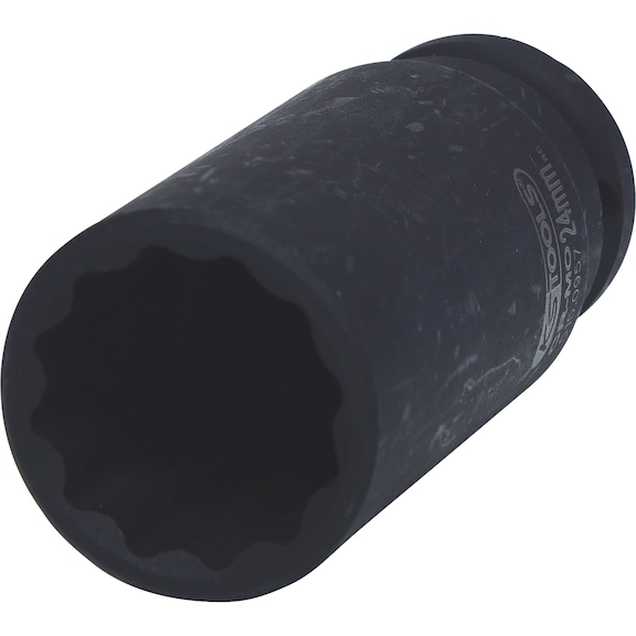 KS TOOLS 1/2 inch 12-point power socket, long, 24 mm - 1/2 inch 12-point heavy-duty socket