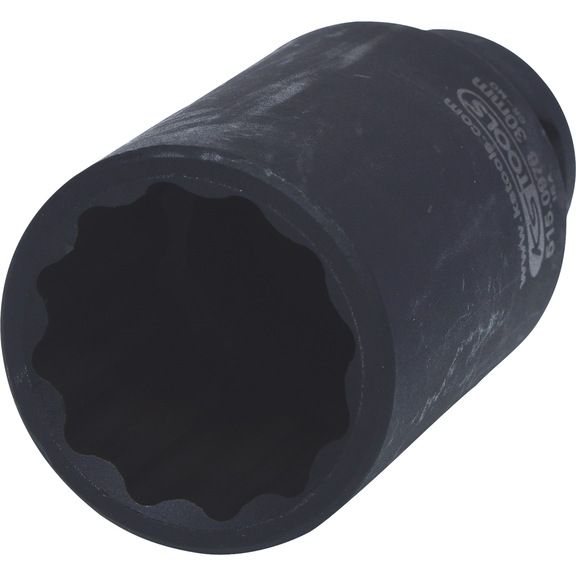 1/2 inch 12-point power socket, long, 30 mm - 1/2 inch 12-point heavy-duty socket