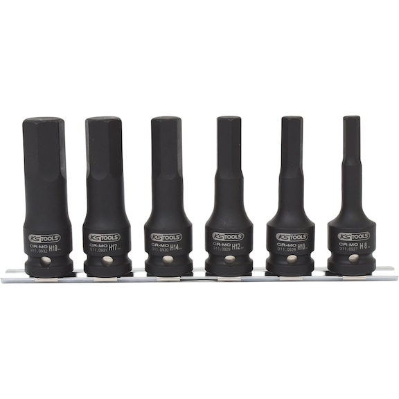 1/2 inch power bit socket set, long, 6-piece - Power bit sockets