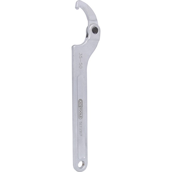 Hook wrench with nose, 35–50 mm - Articulated hook spanner Nose