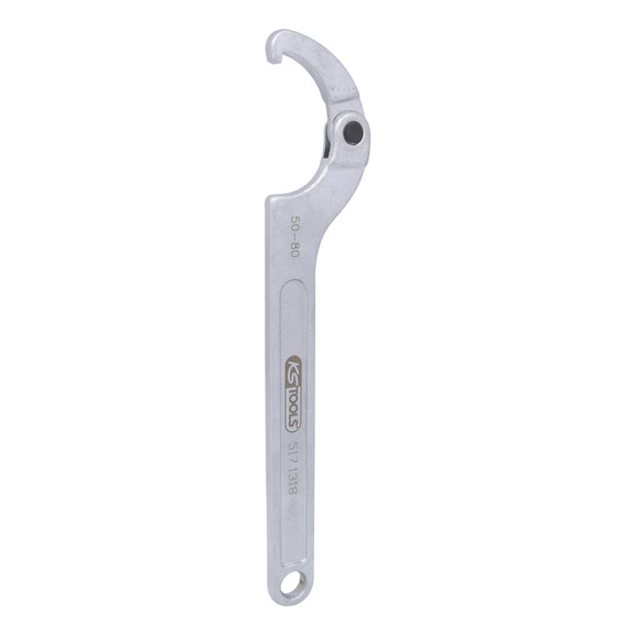 Hook wrench with nose, 50-80 mm - Articulated hook spanner Nose