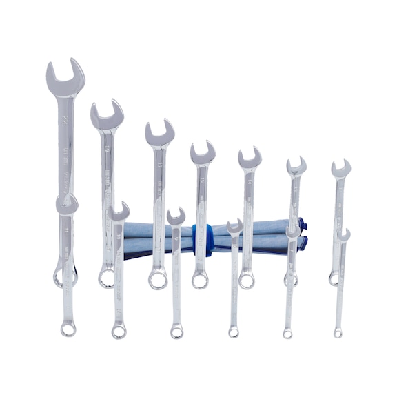 CHROMEplus combination wrench set, offset, 13-piece - Combination spanner set