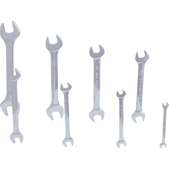 CHROMEplus combination wrench set, 8-piece - CHROMEplus double open-end wrench
