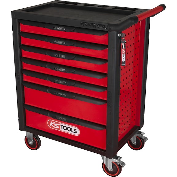 RACINGline BLACK/RED workshop trolley with 7 drawers - RACINGline workshop trolley