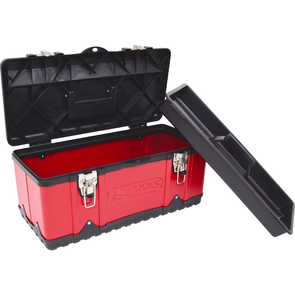 Plastic and sheet steel tool box, 470 x 238 x 203 mm - Tool boxes