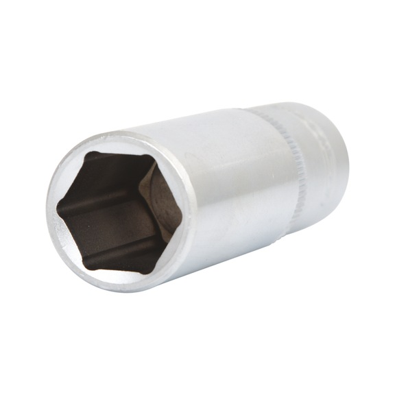 1/2 inch hex socket, long, 17 mm on hanger - 1/2 inch hex socket