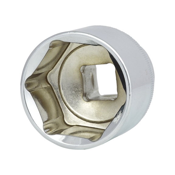 1/2 inch CHROMEplus hex socket, 34 mm on hanger - 1/2 inch CHROMEplus hex socket