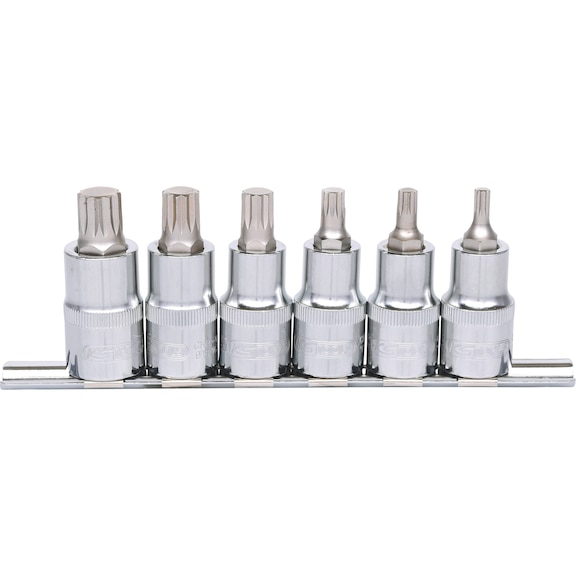 1/2 inch CHROMEplus bit socket set XZN, 6-piece M5-M14 - CHROMEplus socket wrench (set)