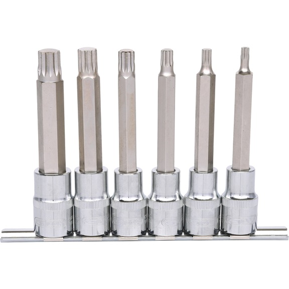 1/2 inch CHROMEplus bit socket set XZN, long, 6-piece M5-M14 - CHROMEplus socket wrench (set)