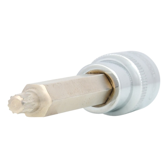 1/2 inch CHROMEplus bit socket XZN, long, M6 on hanger - 1/2 inch CHROMEplus bit socket XZN