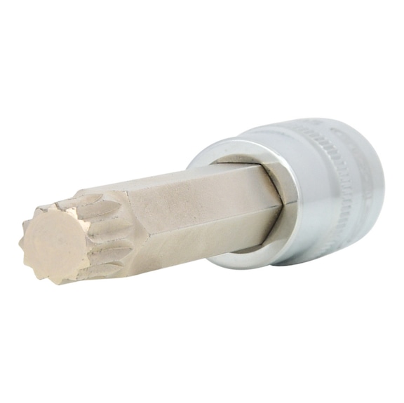 1/2 inch CHROMEplus bit socket XZN, long, M12 on hanger - 1/2 inch CHROMEplus bit socket XZN