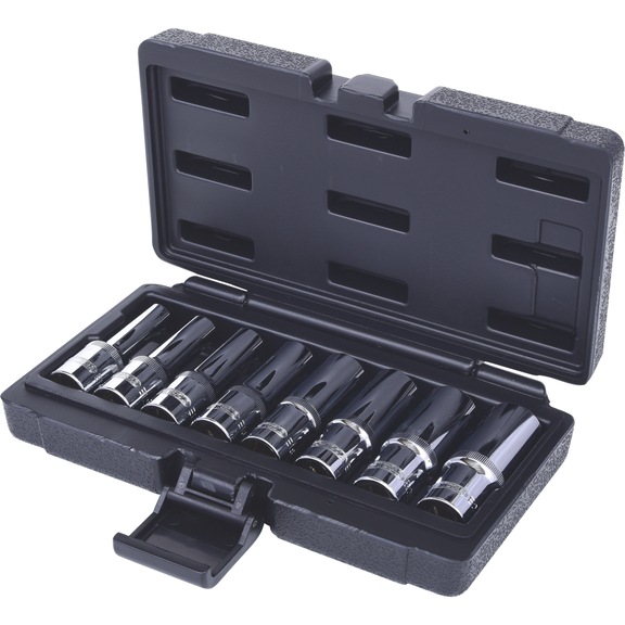 1/2 inch CHROMEplus TX-E socket set, long, 8-piece - CHROMEplus socket wrench (set)