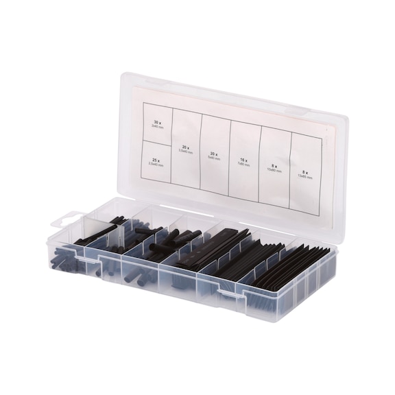 Assortment of heat-shrink tubing, 2.0x40-13x80, 127 pieces - DIN and standard parts