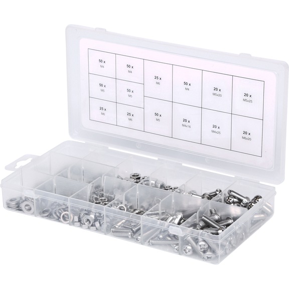 Assortment of pan head machine screws, metric, 475 pieces - Screw, nut (other)