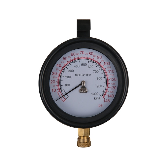 Pressure gauge D: 100.0 mm, 0 - 10 bar with 1/4 inch quick coupling - Contact pressure gauge