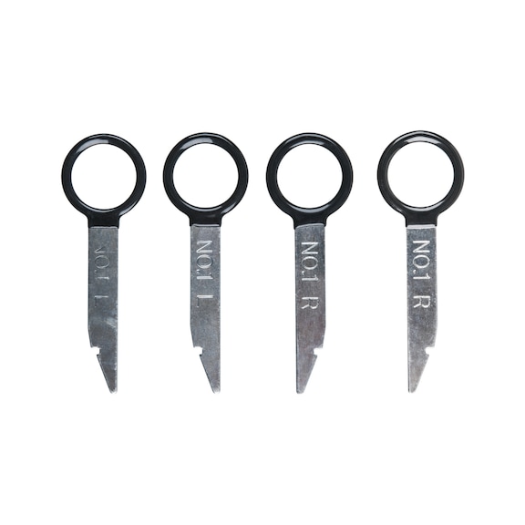 Radio/navigation device unlocking tool, 4-piece - Special automotive tools: Radio and navigation system