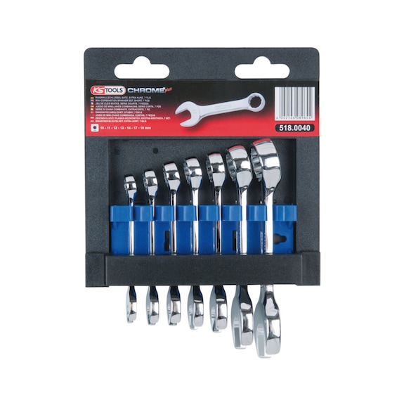 CHROMEplus combination wrench set, short, 7-piece - Combination spanner set
