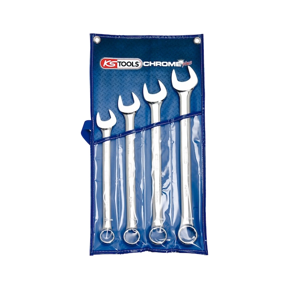 CHROMEplus combination wrench set, offset, 4-piece - Combination spanner set