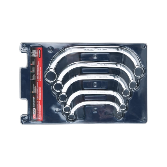 CHROMEplus starter and block wrench set, 5-piece - Double ring spanner set