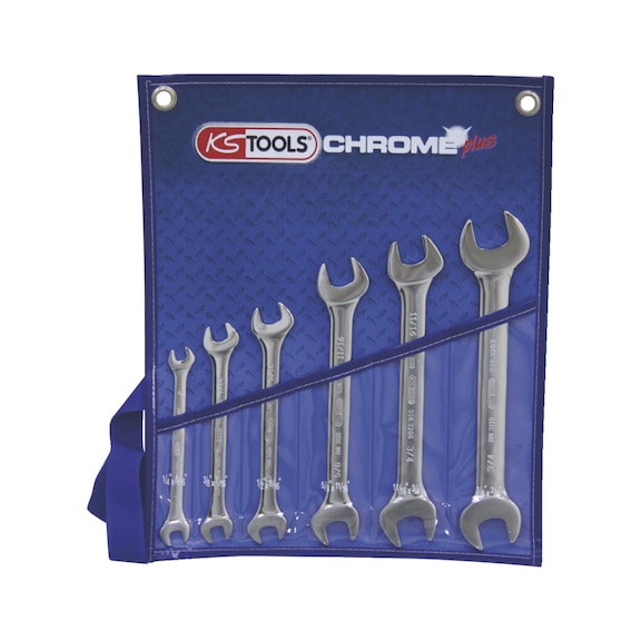 CHROMEplus combination wrench set, 6-piece - CHROMEplus double open-end wrench