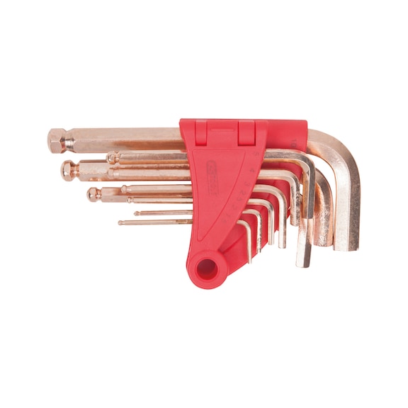 BRONZEplus Hexagon socket hexagon key set, 8-piece Ball head - BRONZEplus hexagon socket angle pin wrench set
