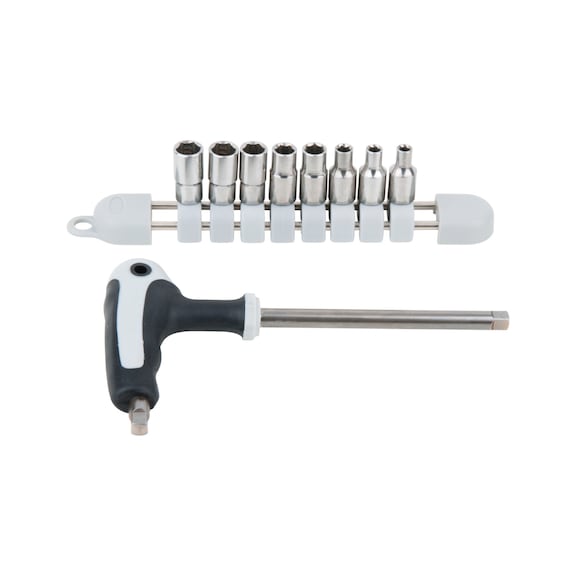 STAINLESS STEEL socket wrench set, 9-piece - Socket wrench (set)