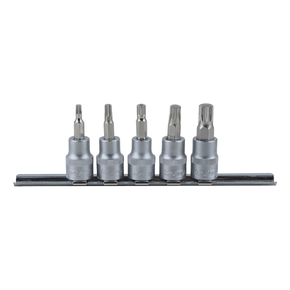 3/8 inch bit socket set XZN, 5-piece, M4-M10 - Socket wrench (set)