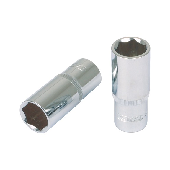 1/2 inch CHROMEplus hex socket, long, 15 mm - 1/2 inch CHROMEplus hex socket