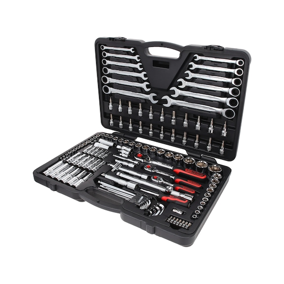 1/4 inch, 3/8 inch, 1/2 inch CHROMEplus socket wrench set, 124 pieces - CHROMEplus socket wrench (set)