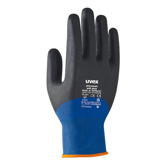 UVEX Schutzhandschuh phynomic wet plus 60061 Gr&ouml;&szlig;e 8 6006108 - Montagehandschuh