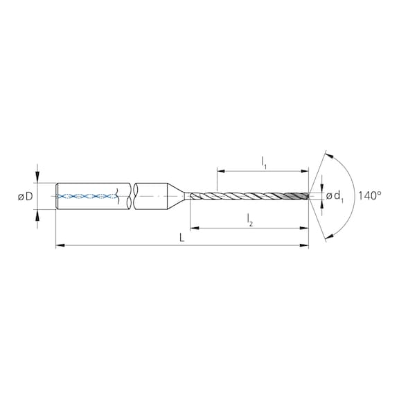 3CD.150315.XL, CrazyDrill Cool XL 15xd Ø3.15 mm beschichtet - 3CD, VHM Hochleistungsbohrer